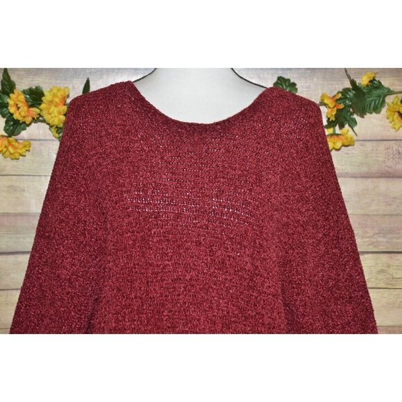 Rockin'C Chenille Long Line Sweater Ladies L Balloon Sleeve So SOFT Casual Warm - Picture 2 of 8